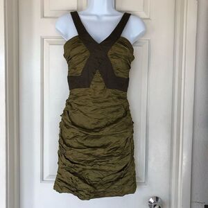 BCBGMAXAZRIA Silk Peridot Simsom Crosstop Cocktail Dress